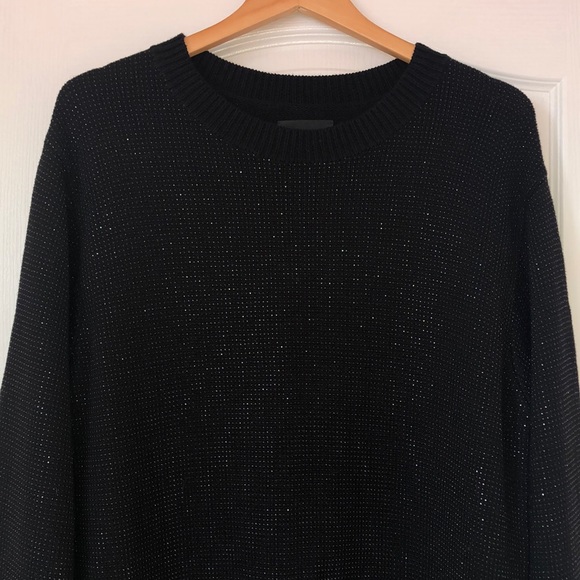 RtA “Celeste” Black Metallic Flecked Mini Sweater Dress, Size XL. Retail $455. - Picture 8 of 13